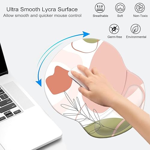 Miniatura 21 de Alfombrilla para mouse con soporte de muñeca, almohadilla antideslizante para mouse para oficina, computadora, laptop y Mac, cómoda y ligera