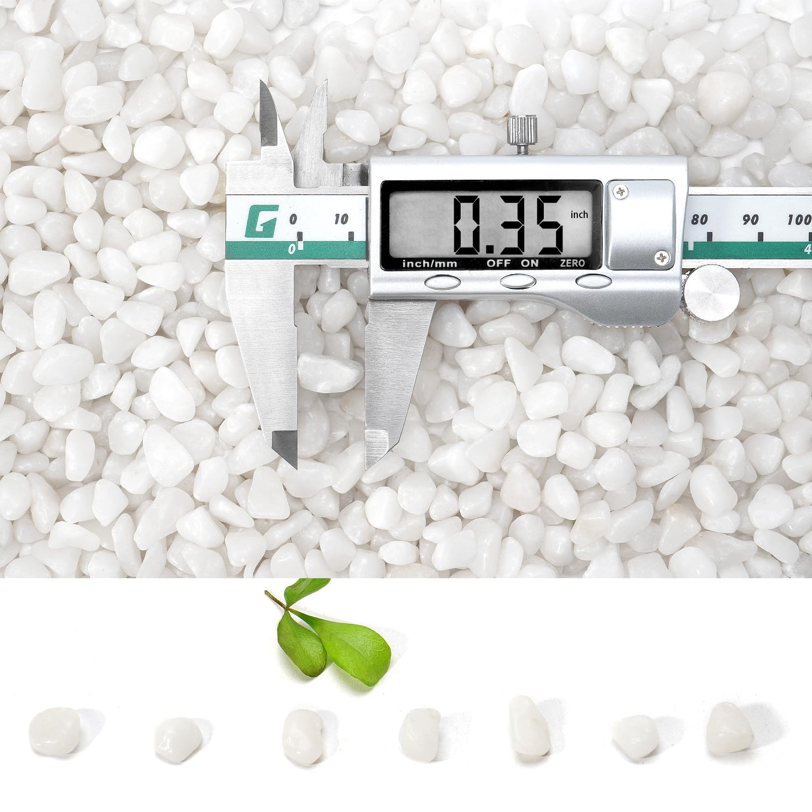 Ciottoli bianchi lucidi naturali da 1 kg, rocce bianche decorative da 0,9 cm per piante in vaso, riempimento, acquari, rocce decorative all'aperto