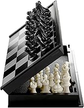 Magnetic Educational Chess Board Set with Folding Chess Board 2 Plyaers Travel Toys for Kids and Adults (10 Inch) (Black Color)