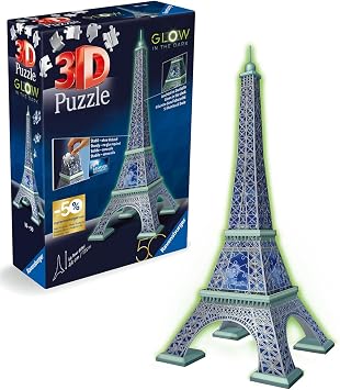 Ravensburger 3D Puzzle Eiffel Tower Glow-in-the-Dark Edition for Age 8+