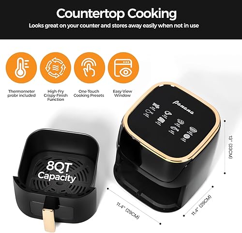 Miniatura 4 de Panana Freidora de Aire Grande de 8QT Compacta, Freidora de Aire con 8 Menús Preestablecidos, Preajustes de Control Digital de Un Toque, Pantalla