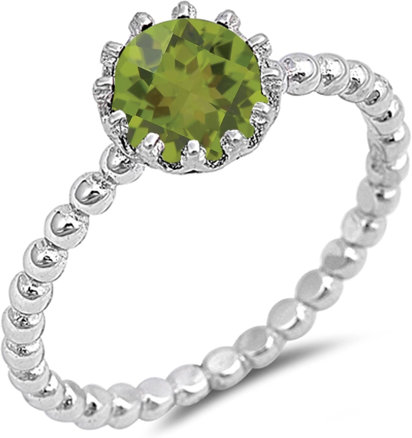 CHOOSE YOUR COLOR Sterling Silver Round Ring