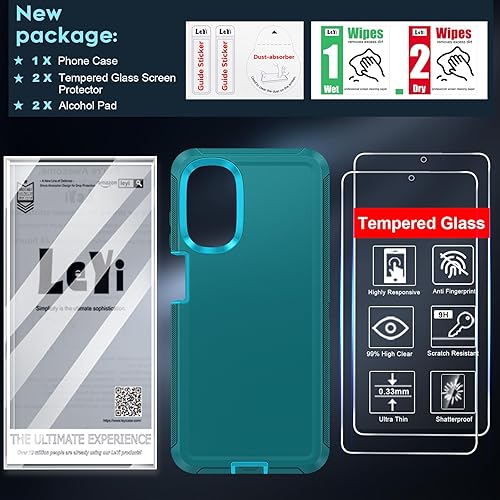 Miniatura 6 de LeYi Funda para Moto G 5G 2022 con 2 protectores de pantalla, resistente 3 en 1 Motorola Moto G 5G 2022, funda de teléfono a prueba de golpes de