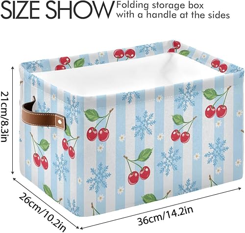 Miniatura 10 de Cesta de almacenamiento plegable grande, bolsa organizadora plegable de tela con asas de 15 x 11 x 9.5 pulgadas