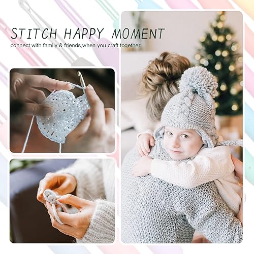 Miniatura 7 de KOKNIT Juego de 12 ganchos de ganchillo, mango ergonómico para manos artríticas, agujas de ganchillo cómodas y suaves, agujas de tejer extralargas