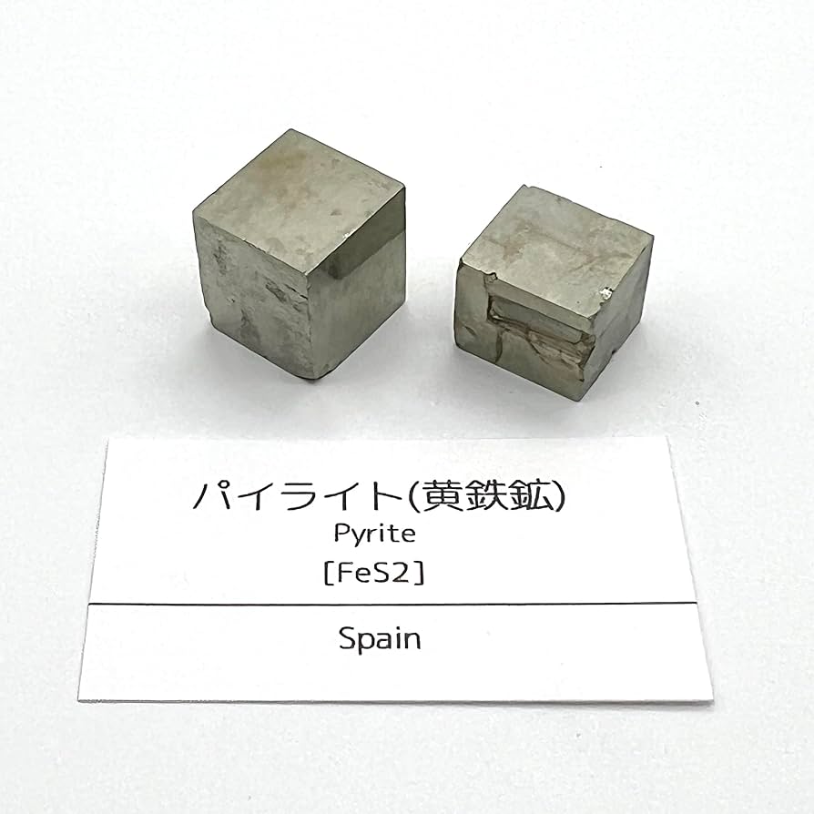 Amazon | つくしサイエンス 黄鉄鉱 2個 23-25g パイライト 原石 結晶