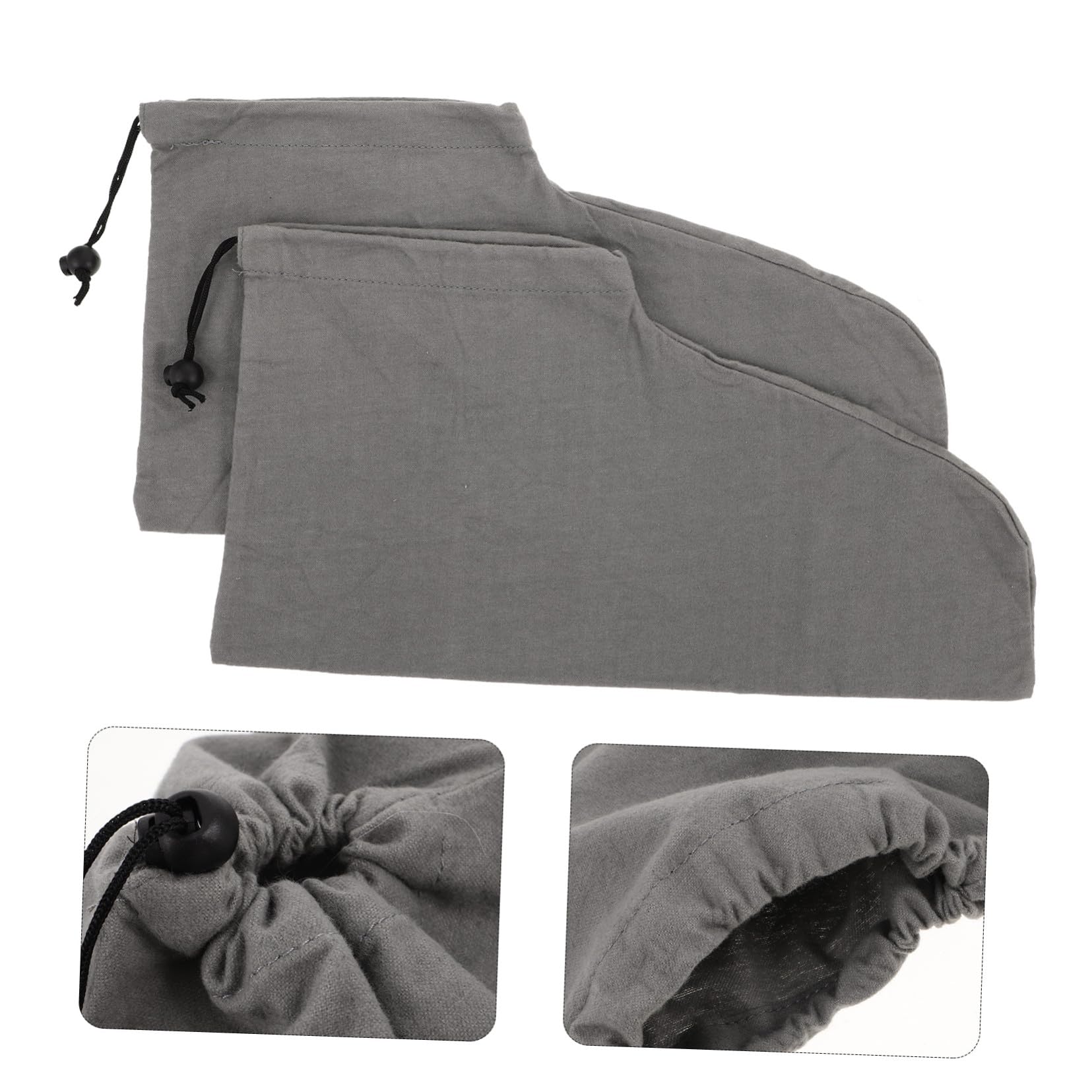 KOMBIUDA 6 Pezzi Sacchetti per Scarpe da Viaggio in Cotone con Coulisse Organizer Scarpe Portatile per Uomo e Donna Sacchetti Multi-pair per Viaggi e Conservazione Casa Grigio Scuro