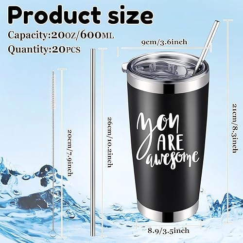 Miniatura 2 de Norme Taza de 20 onzas con aislamiento de acero inoxidable con tapa para compañeros de trabajo con tapa para mujeres, empleados voluntarios,