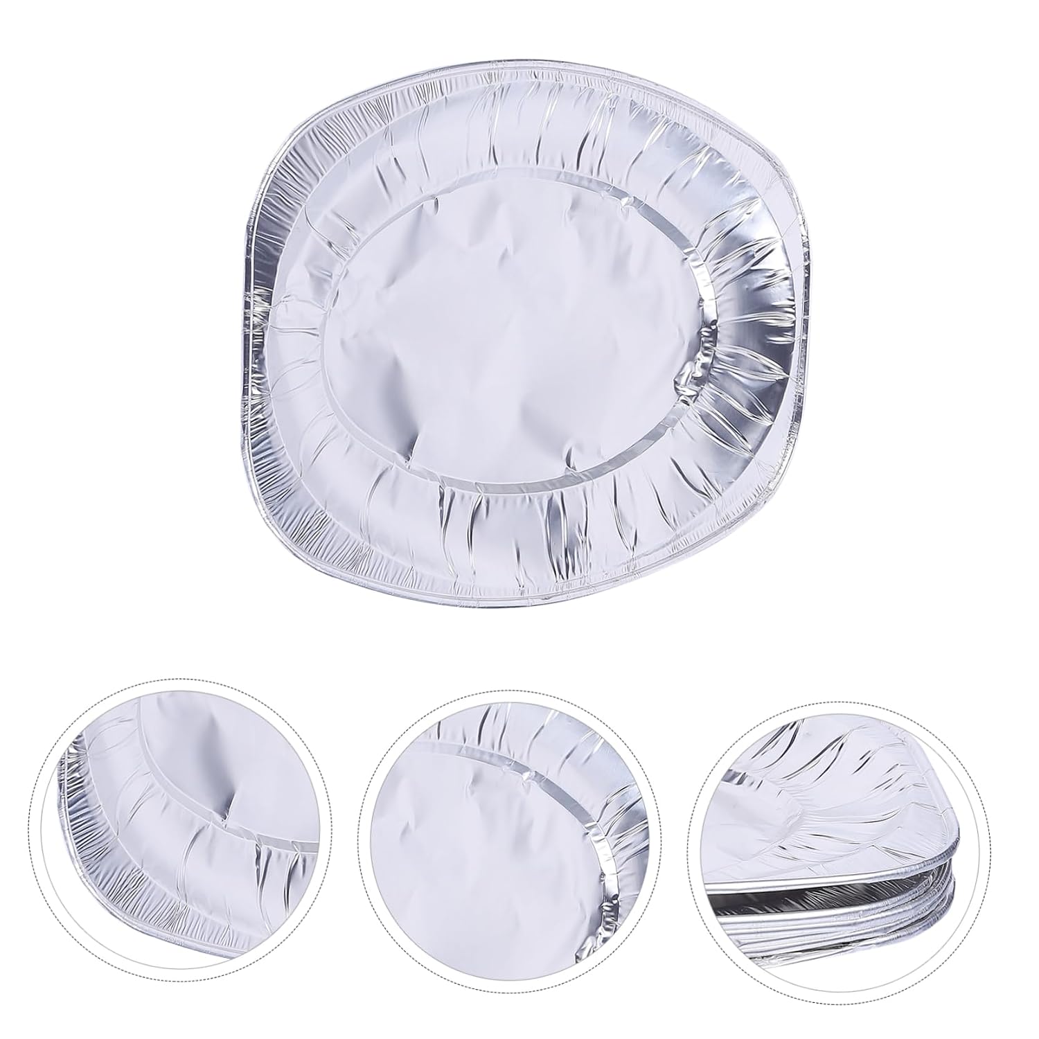 10Pcs Oval Aluminum Foil Baking Pans for Ovens and Camping
