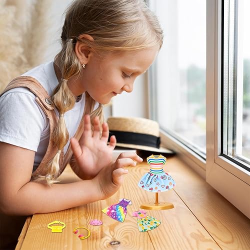 Miniatura 6 de Joyfun - 7 piezas de ropa de muñeca de niña de 6 pulgadas, vestido de 3 piezas, trajes de 2 piezas y 2 zapatos para muñecas de 11.5 pulgadas,