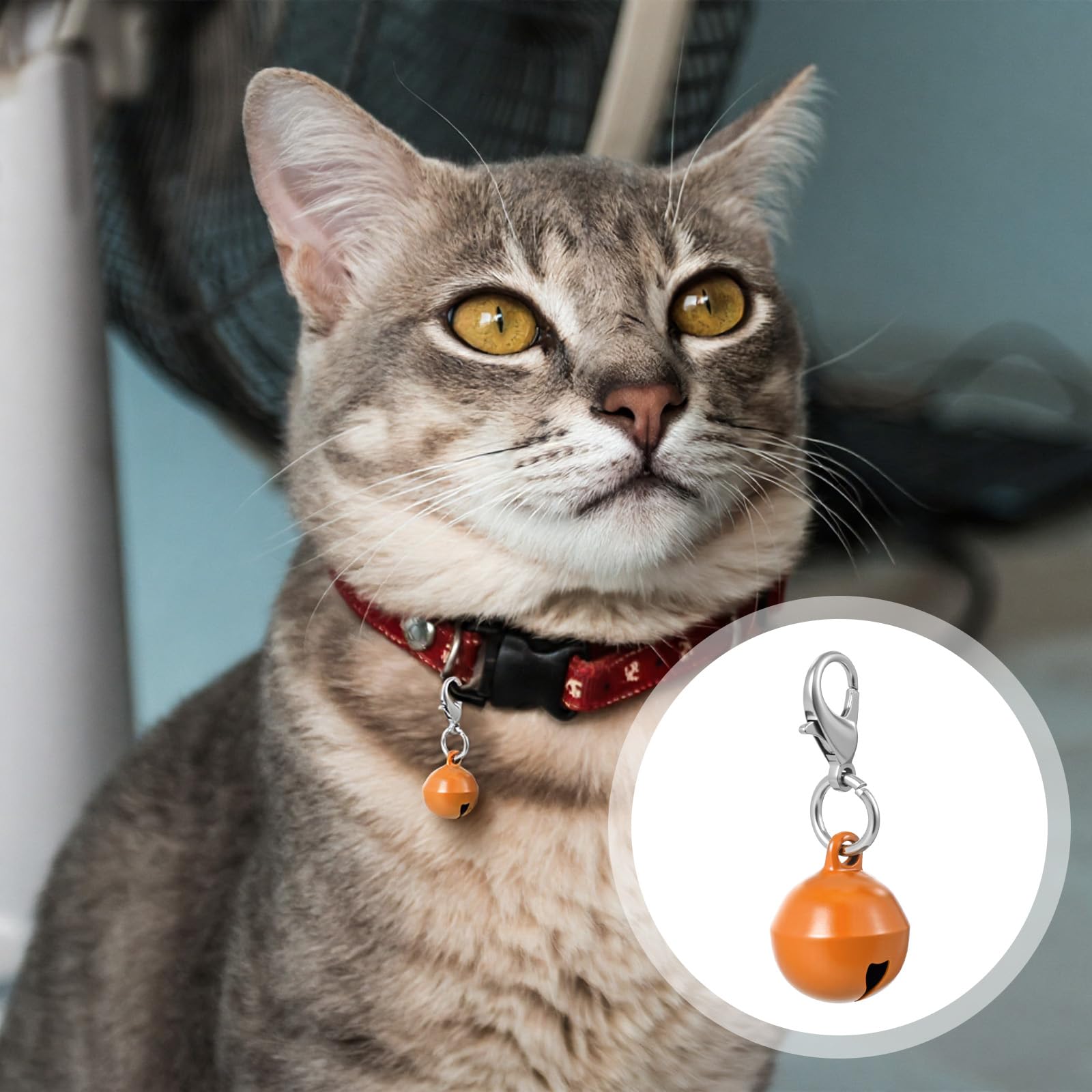 Tyqour Lot de 24 clochettes pour collier de chat, clochettes de collier de petit chien, clochettes en métal pour colliers pour animaux de compagnie, chats, chiens, accessoires