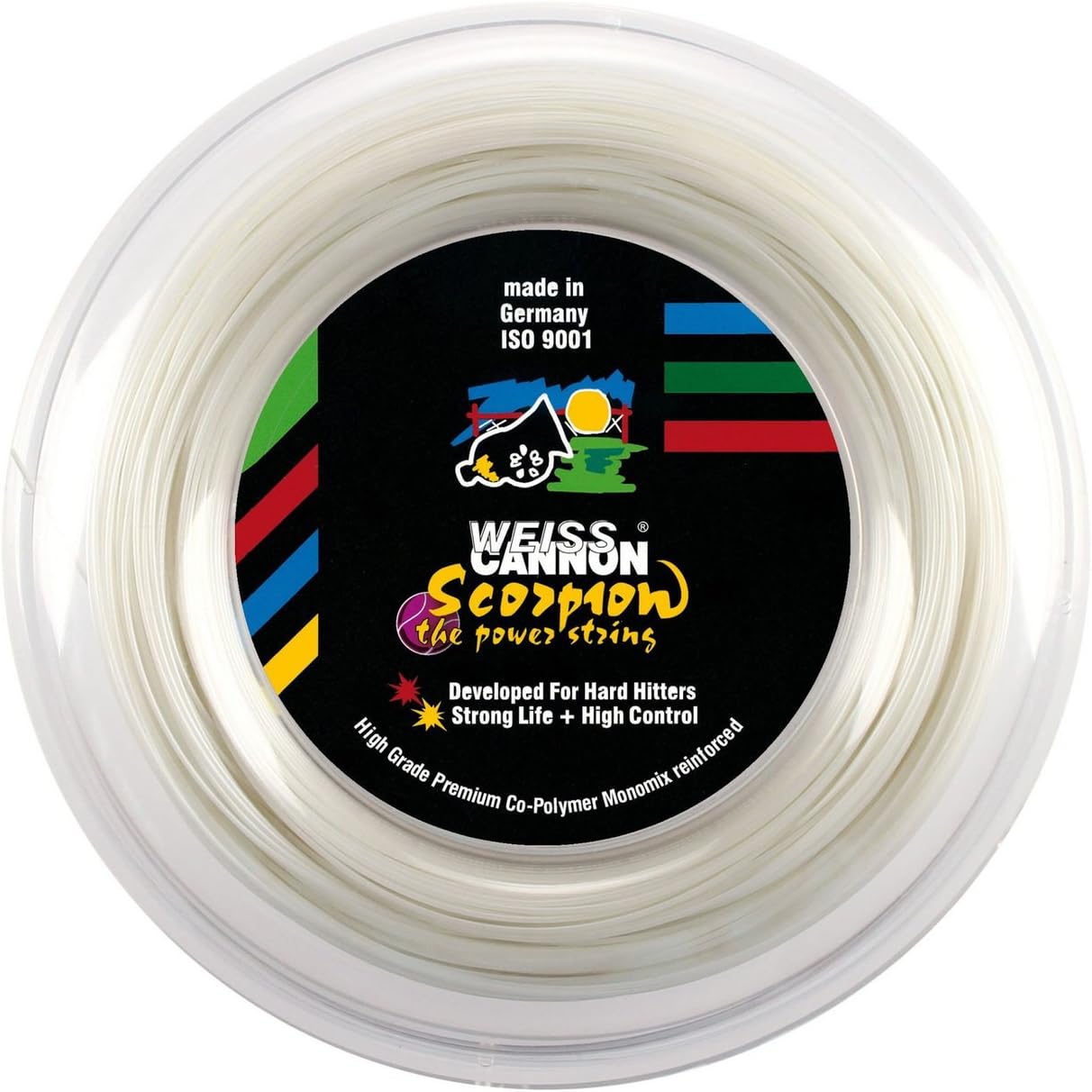 Scorpion Tennis String - 1.28mm/16L (White) 660ft - 200m Reel - The Power String