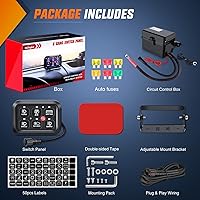 Vista 8 de Nilight Panel de Interruptores de 6 Posiciones Sistema de Relé de Control de Circuito Universal con Arnés de Cableado con Fusible LED Pod Regulable