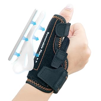 CURECARE Thumb Brace, New 2 in 1 Thumb Spica Splint Right & Left Hand (S/M)