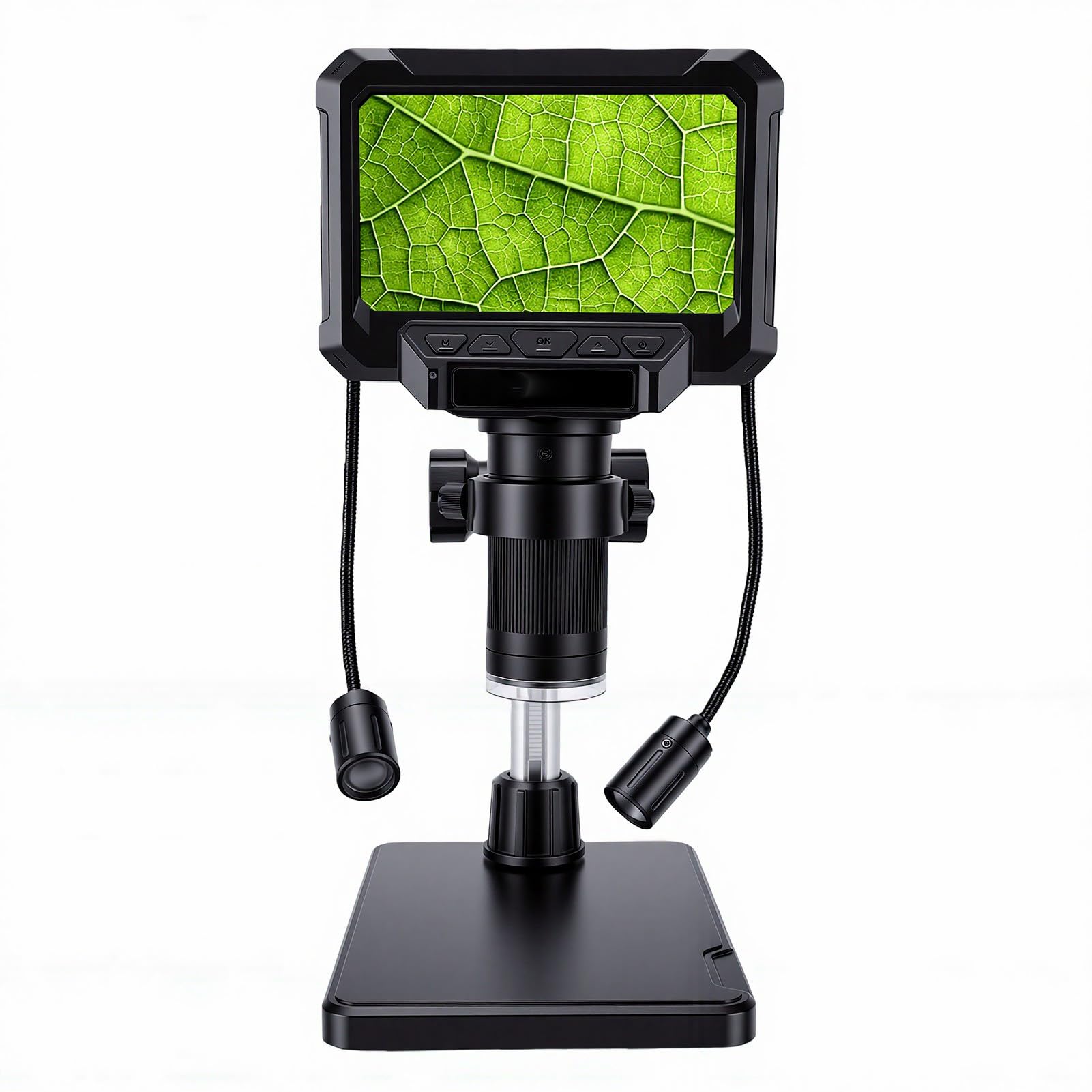 Annadue Digitalmikroskop, 1080P Video 10 MP Bild 50X Bis 1200X Digitalmikroskop mit 4,3-Zoll-Bildschirm, Lichter für Erwachsene Studenten Jungen Mädchen