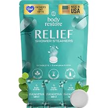 Body Restore Shower Steamers Aromatherapy 15 Pack &ndash; Fathers Day Gift for Dad, Birthday Gifts for Women &amp; Men, Spa Stress Relief &amp; Relaxation Self Care Gifts &ndash; Premium Eucalyptus Essential Oil Tablets