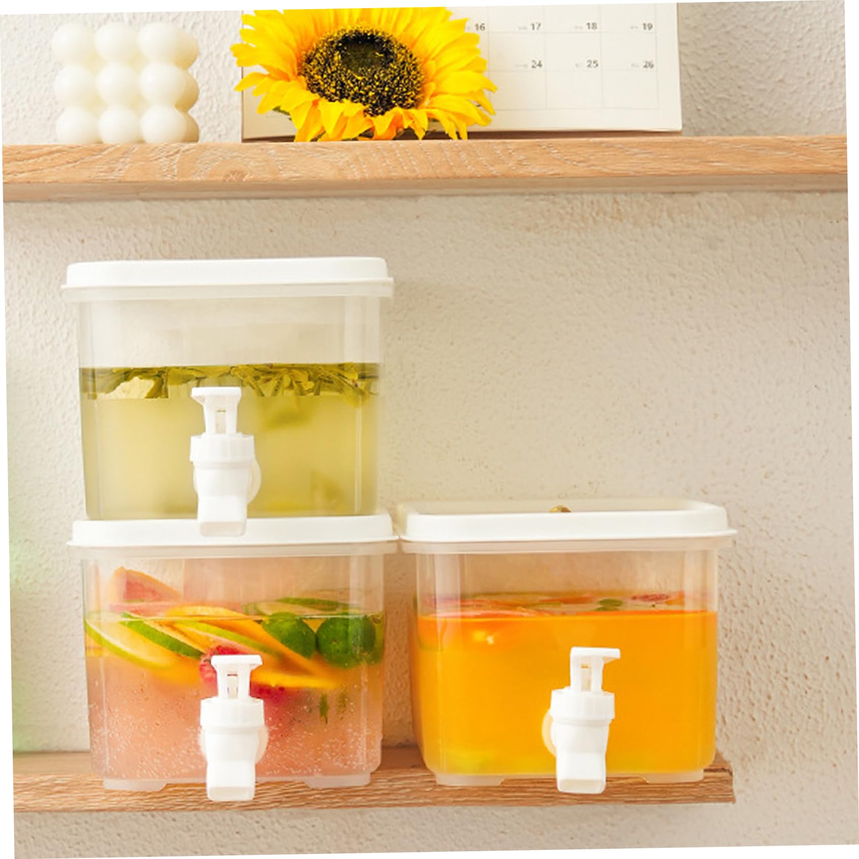 Distributeur de boissons pour réfrigérateur, distributeur de boissons 10 l avec robinet et filtre, boisson en plastique avec couvercle anti-fuite, limonade pour thé chaud froid au lait
