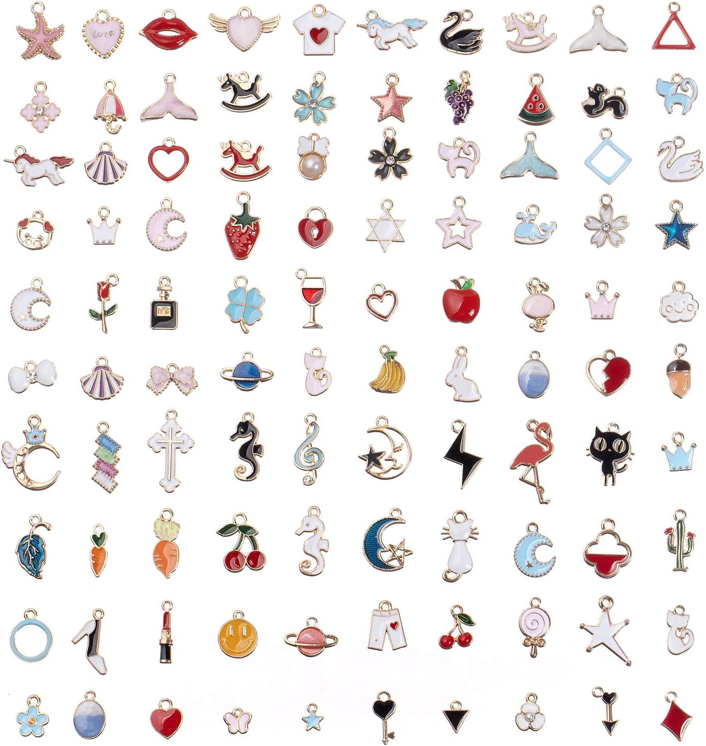 350 Pièces Breloque Acier Inoxydable, Breloque Mixte Charms