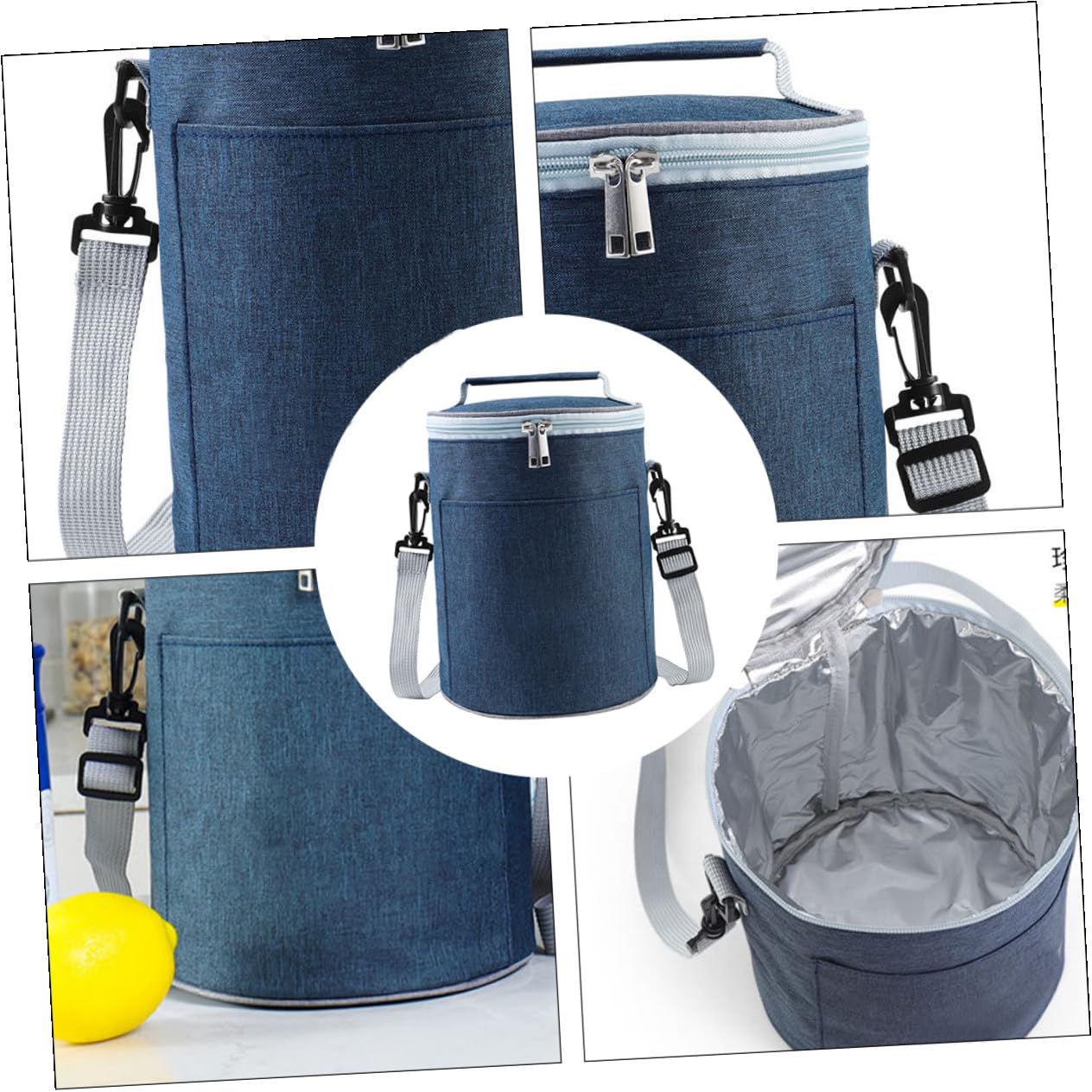 VANZACK Isoliertasche aus Oxford mit Aluminiumfolie Mittelgroß mit Handgriff und Schultergurt Vielseitige Thermotasche für Lunch Camping Arbeit und Reisen