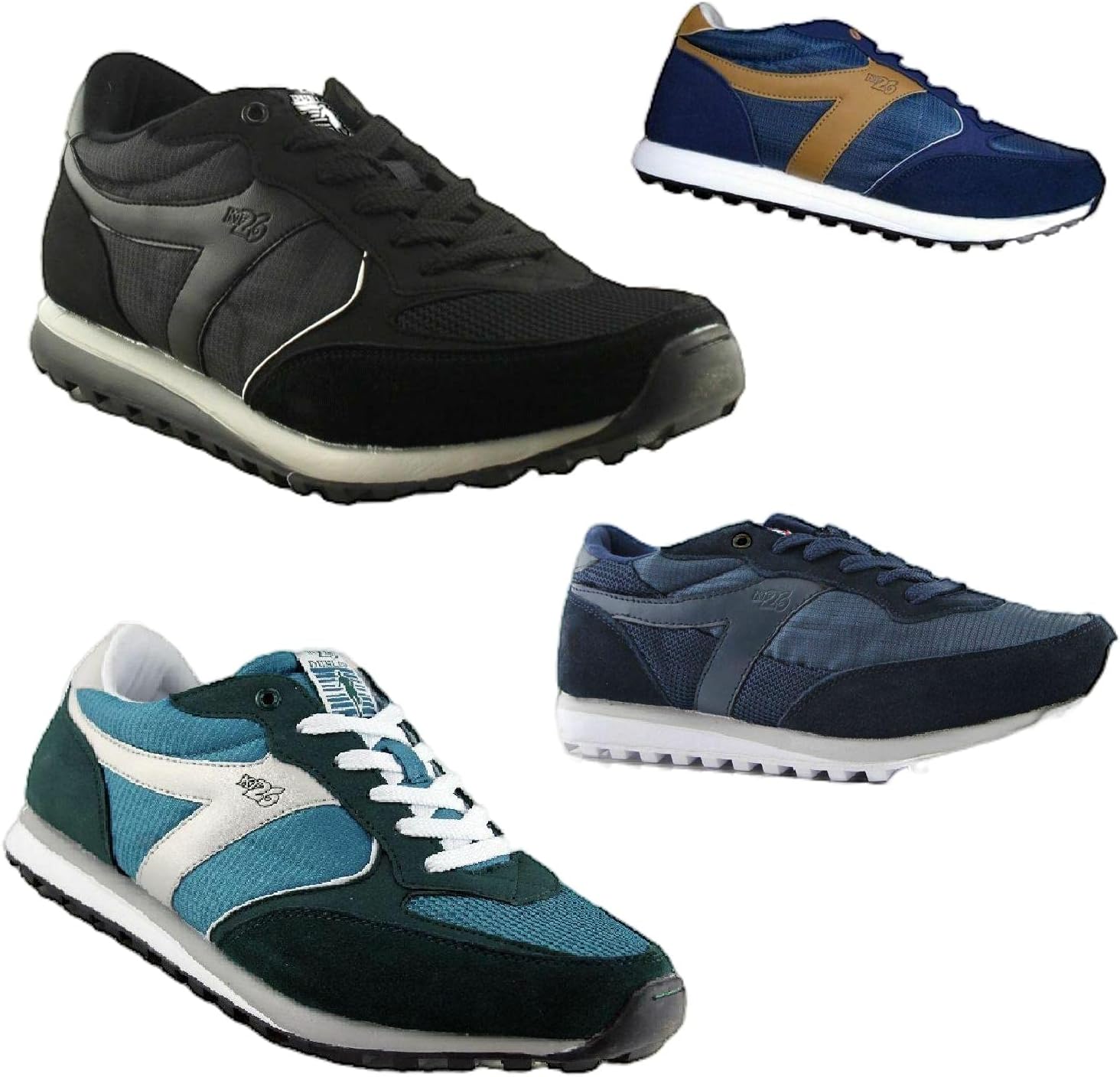 DUNLOP Mens Kt26 Kt26 Runners Running Sneakers Black Navy Blue Shoes Clothing