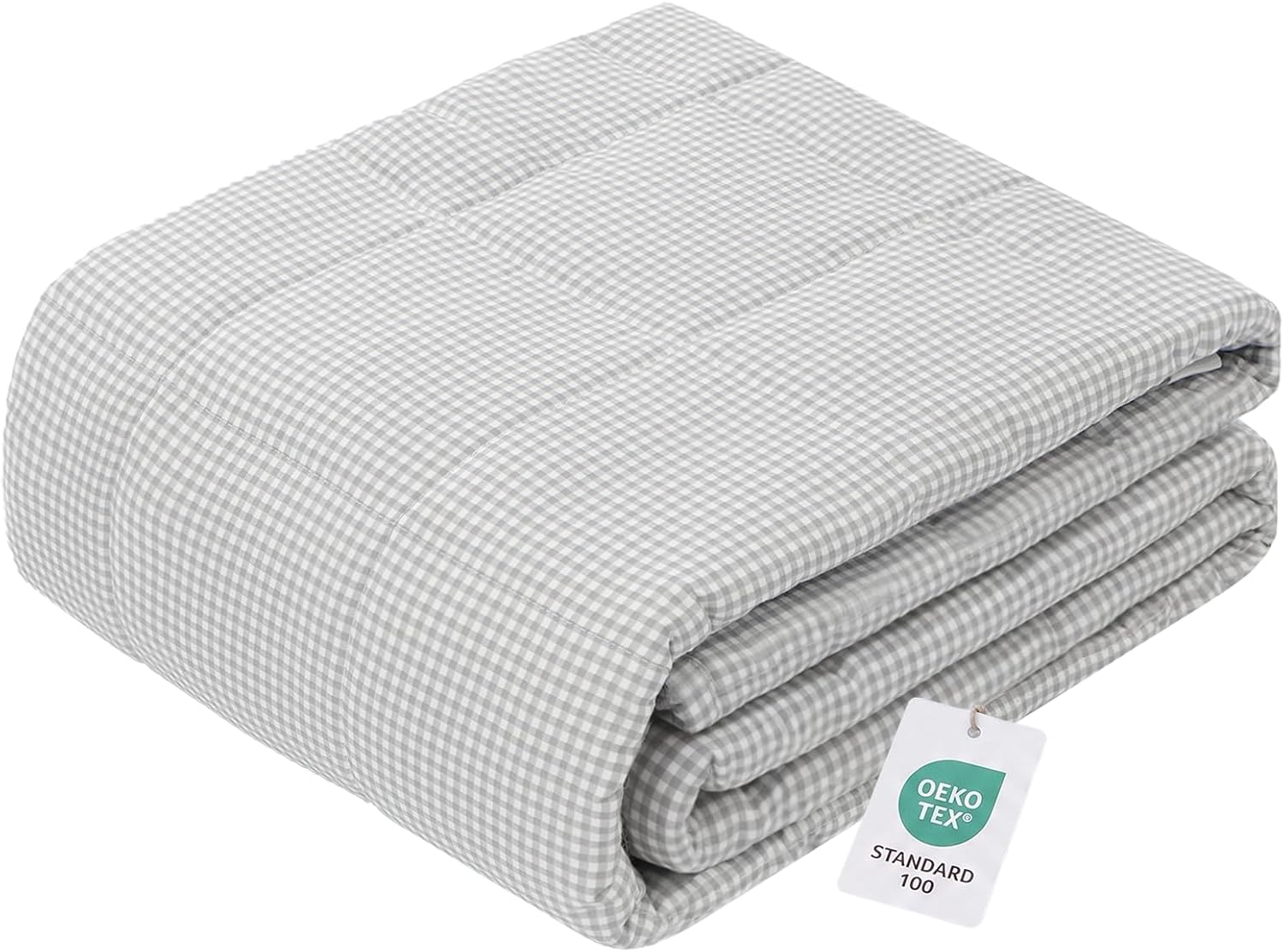 ZonLi Weighted Blanket (48"x72", 12lbs, Grey and White Checkered)