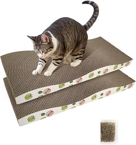 TIMHAKA Cat Scratching Board, Corrugate Cat Scratcher for Indoor Cats