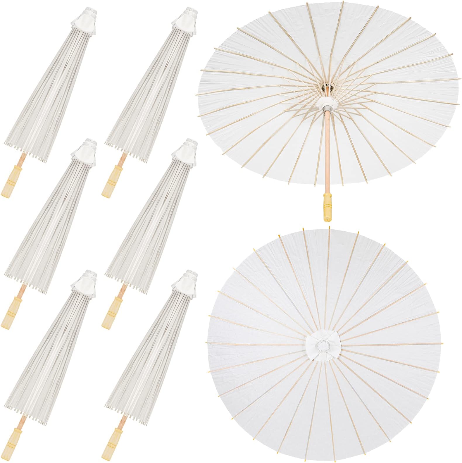 Sadnyy Paper Umbrellas Paper Decorative Chinese Japanese Parasol Umbrella DIY Oiled Painting Umbrellas Crafts for Wedding Bridal Party Decor