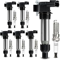 Vista 26 de Bobina de encendido UF669 y bujía de iridio doble 1675 compatible con Chevy Cruze Sonic Trax Volt Buick Encore Cadillac ELR D521C y PFR7S8EG