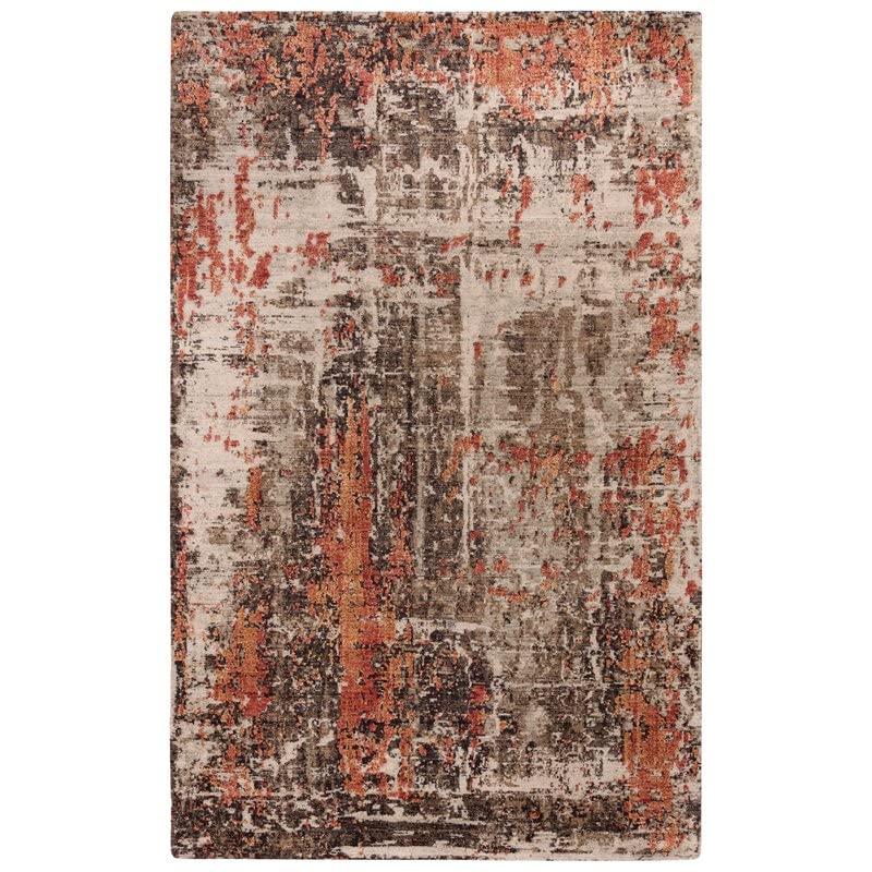 Alora Decor Alure 9' x 12' Abstract Brown/Beige/Apricot Hybrid Area Rug