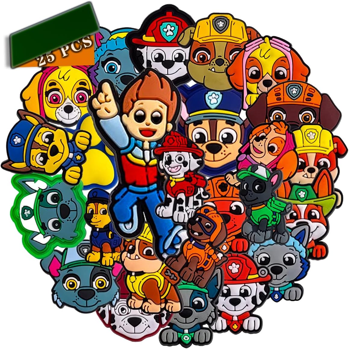 enttgo25pcs Cute Cartoon Charms for Boys Girls,Dog Car Shoe Charms for Kids Teens Adults,PVC Shoe Decoration Charms for Gift Birthday Party