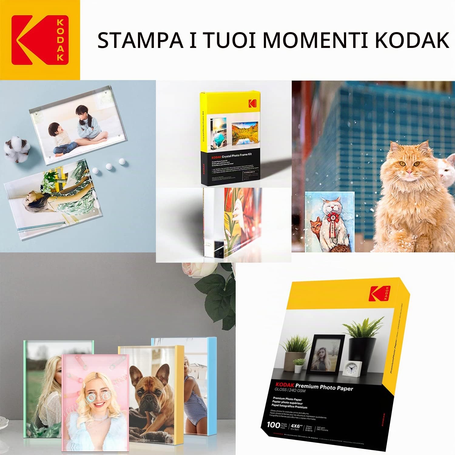 KODAK Picture Paper Carta Fotografica Lucida A6 10x15 cm 230g/m² Confezione da 100 Fogli