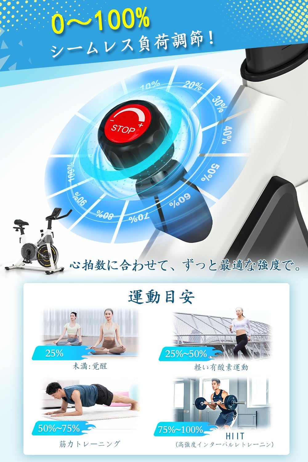 Amazon.co.jp: CHAOKE スピンバイク エアロバイク【ZWIFT連動/極静音/5 