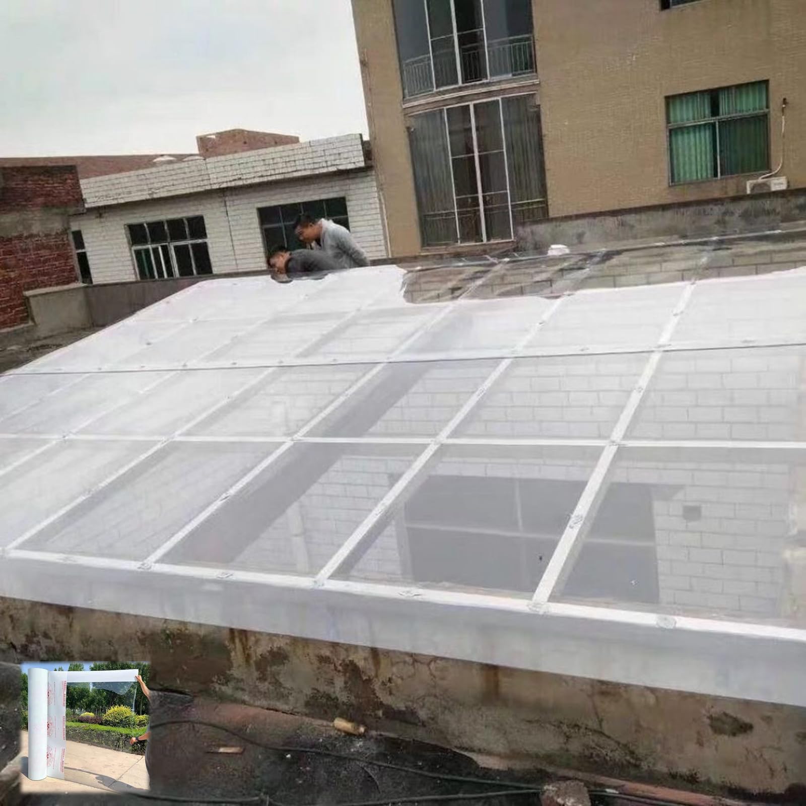 Placas de Policarbonato 2mm Láminas de Plástico Transparente e Impermeable,Paneles de Techo Planchas Revestimiento de Repuesto para Invernadero,Cochera Cubierta Toldo (1,56m x 4,5m)