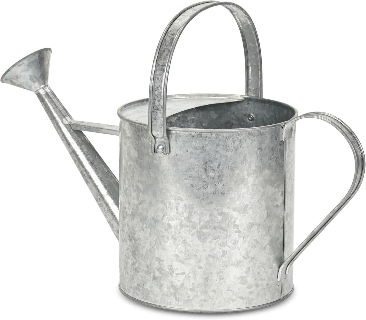 Valta Galvanized Metal Decorative Watering Can - Large Metal Décor, 17.25-Inch Gray for Living Room - by Cheungs