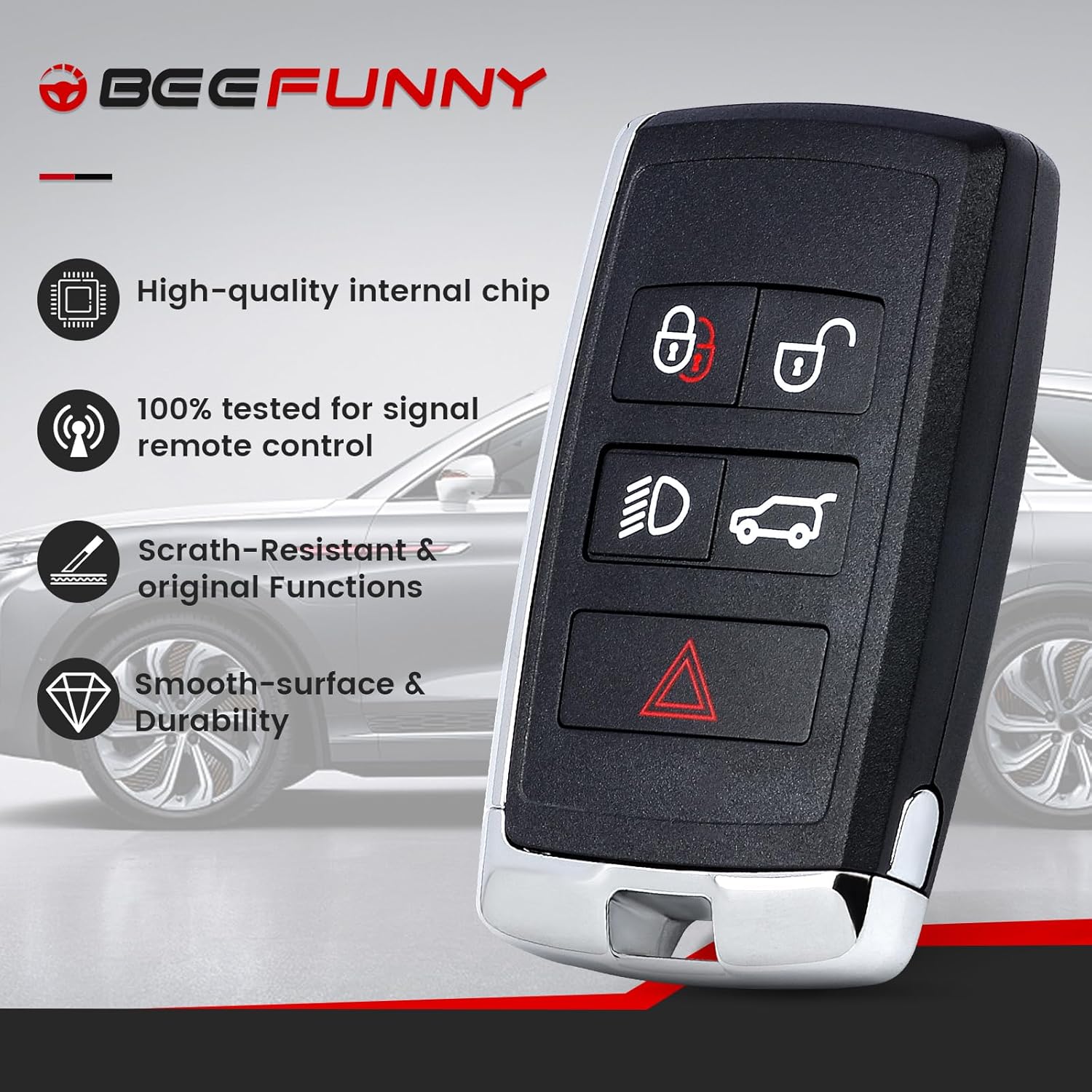 Beefunny Smart Remote Key Fob Replacement for Land Rover Discovery Range Rover Sport Evoque 2018 2019 2020 2021 2022 2023 Half Keyless Car Key 315Mhz FCC ID: KOBJXF18A, P/N: JK52-15K601-xx - Image 6