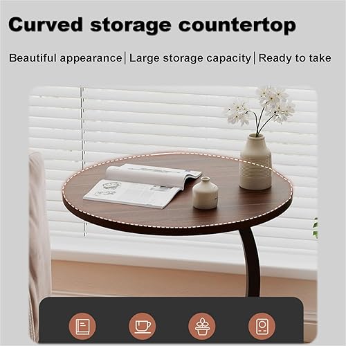 Miniatura 4 de Juego de mesa auxiliar en forma de C, mesa auxiliar de aperitivos, mesas C para sofá, mesas de sofá que se deslizan por debajo para sala de estar,