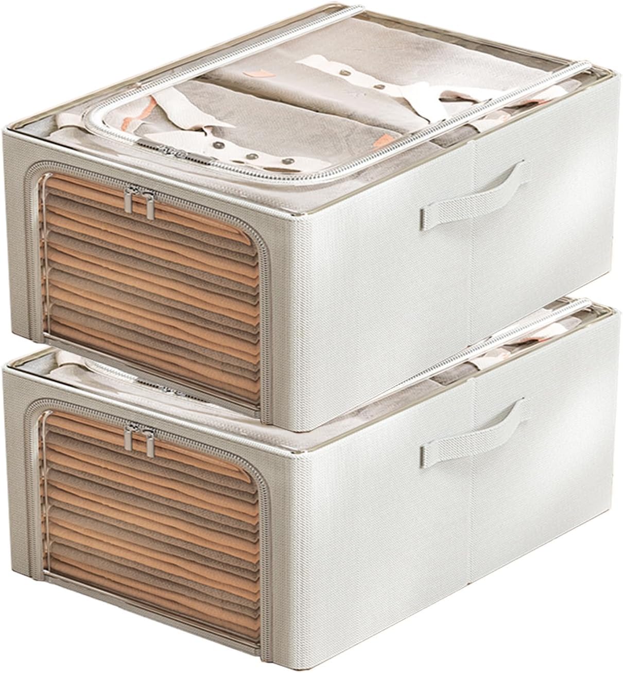 Under Bed Storage Drawers with Lid, Pack Under Bed Shoe Storage Organizer, Large Under Bed Storage Bins for Dorm, Couch Rolling Underbed Storage Containers (Gray Medium)