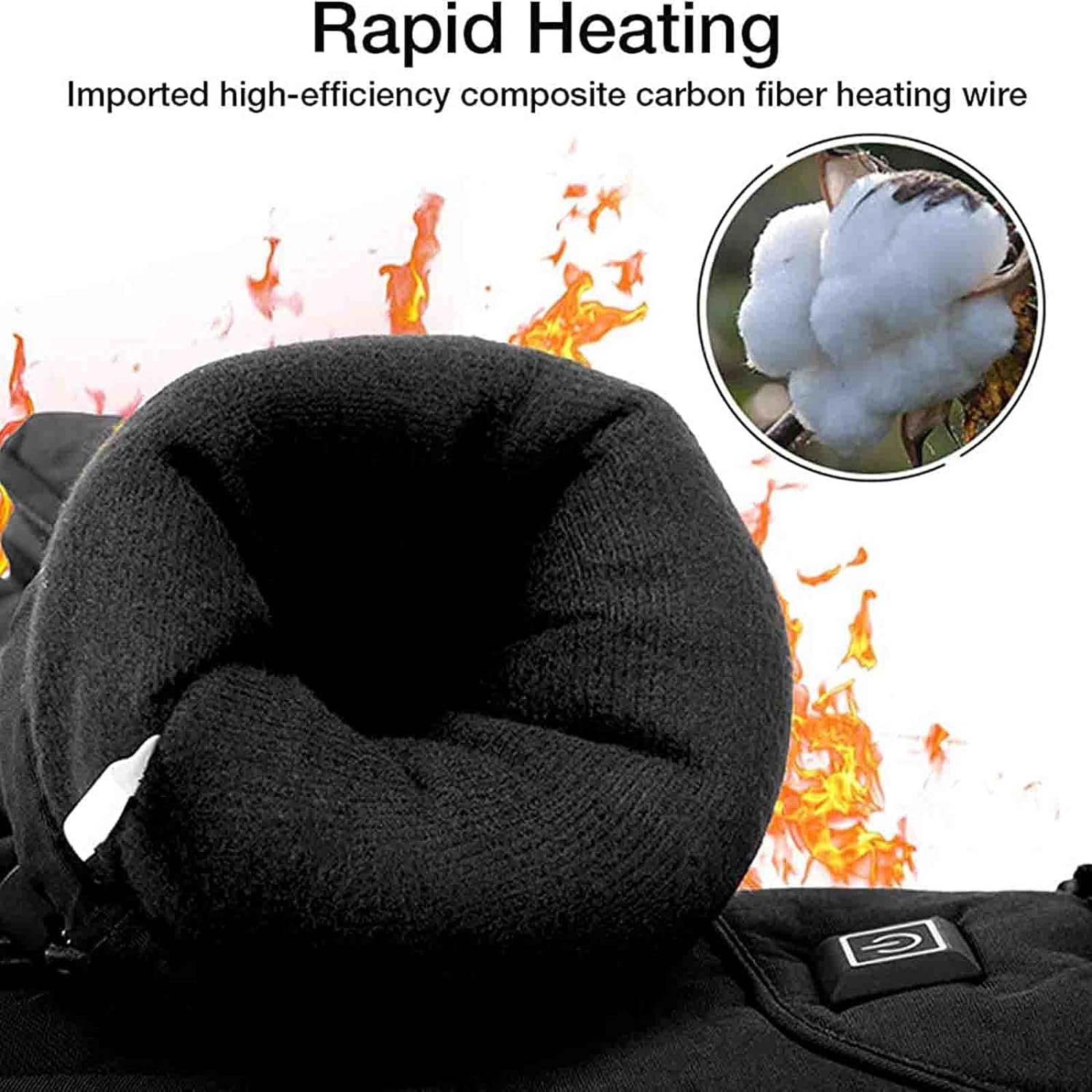 Battery Heated Ski Gloves for Winter, Thickened Touch Screen Heated Gloves for Hunting & Snowboarding, Warm Waterproof Gloves for Men & Women