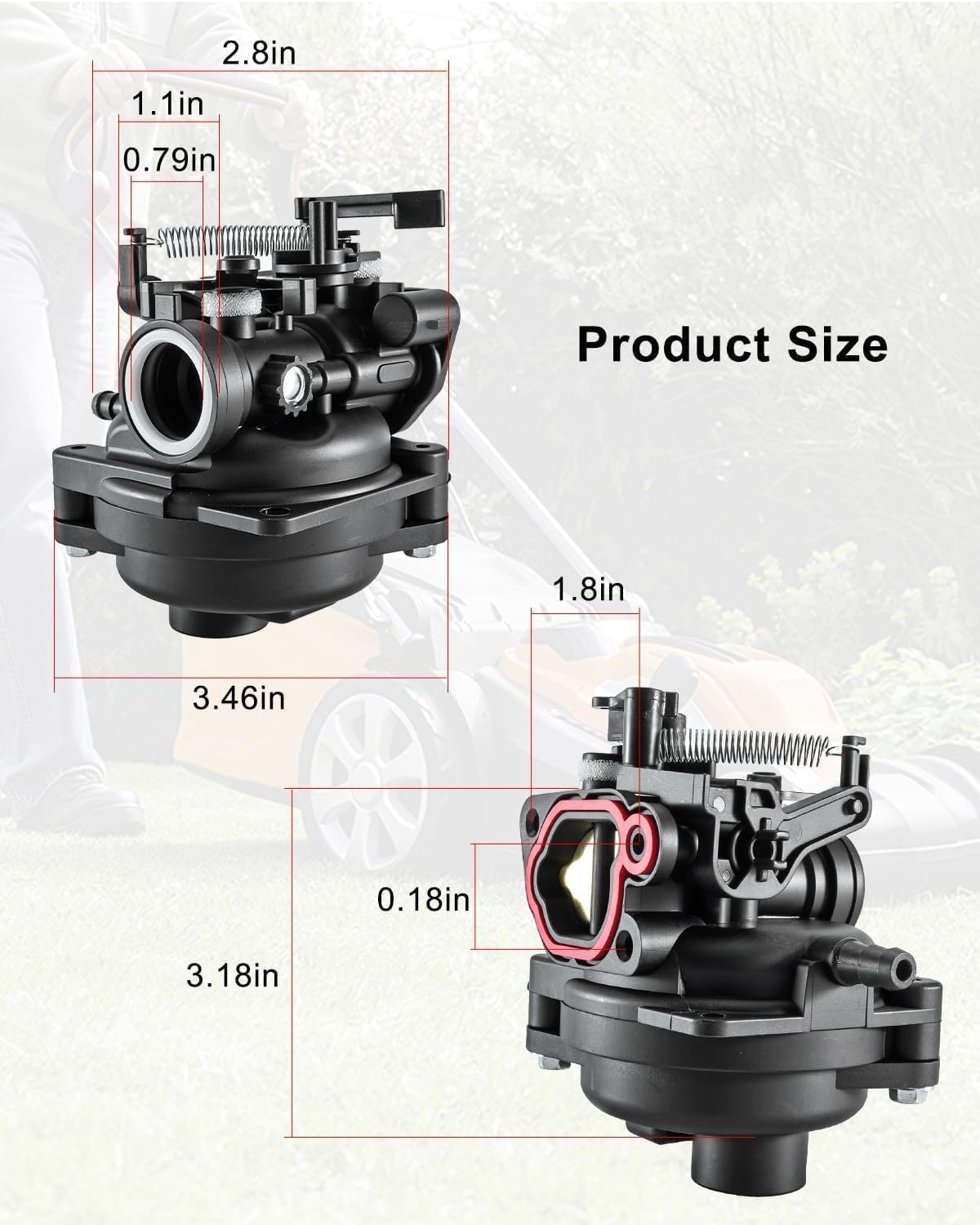 M320 Carburetor with Air Filter Cover Fit for Craftsman CMXGMAM201207 12BBP2R3793 Lawn Mower Models