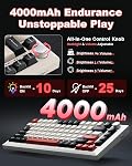 Y75 Wireless Mechanical Keyboard,75% Hot Swappable Custom Keyboard with Knob,RGB Backlit, PBT Keycaps,2.4GHz/USB-C/BT5.0 Mechanical Gaming Keyboards(White&Red,Milk Switch)