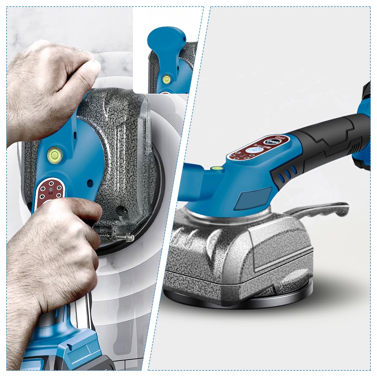 Macchina per la Posa di Piastrelle Ricaricabile, Vibratore per Piastrelle, Macchina Elettrica per Piastrelle Portata Massima 100kg, Livellatrice per Piastrelle, 21V, Macchina per Piastrellatura