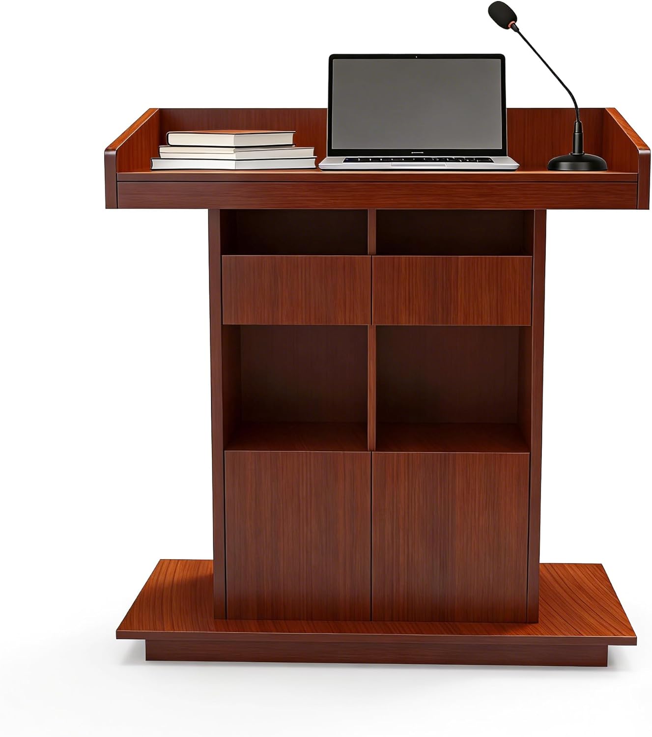 Lecterns & Podiums Podium Stand Church Supplies Podium Suitable for Schools Conference Rooms Churches Etc Mobile Podium (Dark Walnut)