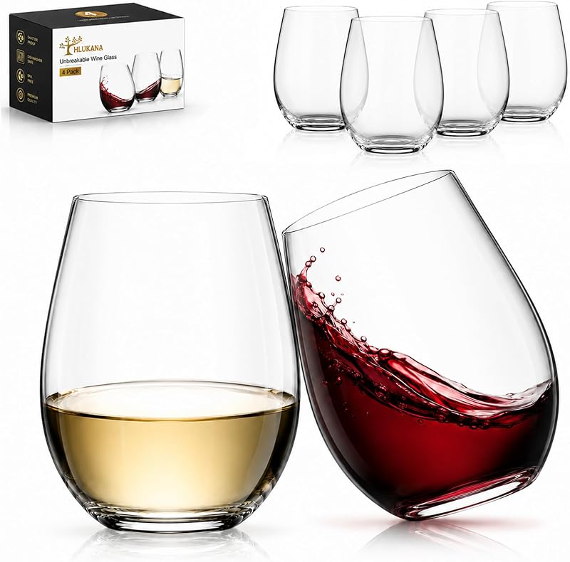 Meolibour® Juego de 6 copas de vino grandes sin tallo, copas de vino tinto y blanco de 17 onzas para fiesta, vasos transparentes para bebidas, regalo ideal para accesorios de vino, sin plomo, apto para lavavajillas