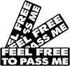 11x3inch3Pcs - Feel Free to Pass ME Bumper Sticker - Feel Free to Pass ME Sticker - Funny Sticker