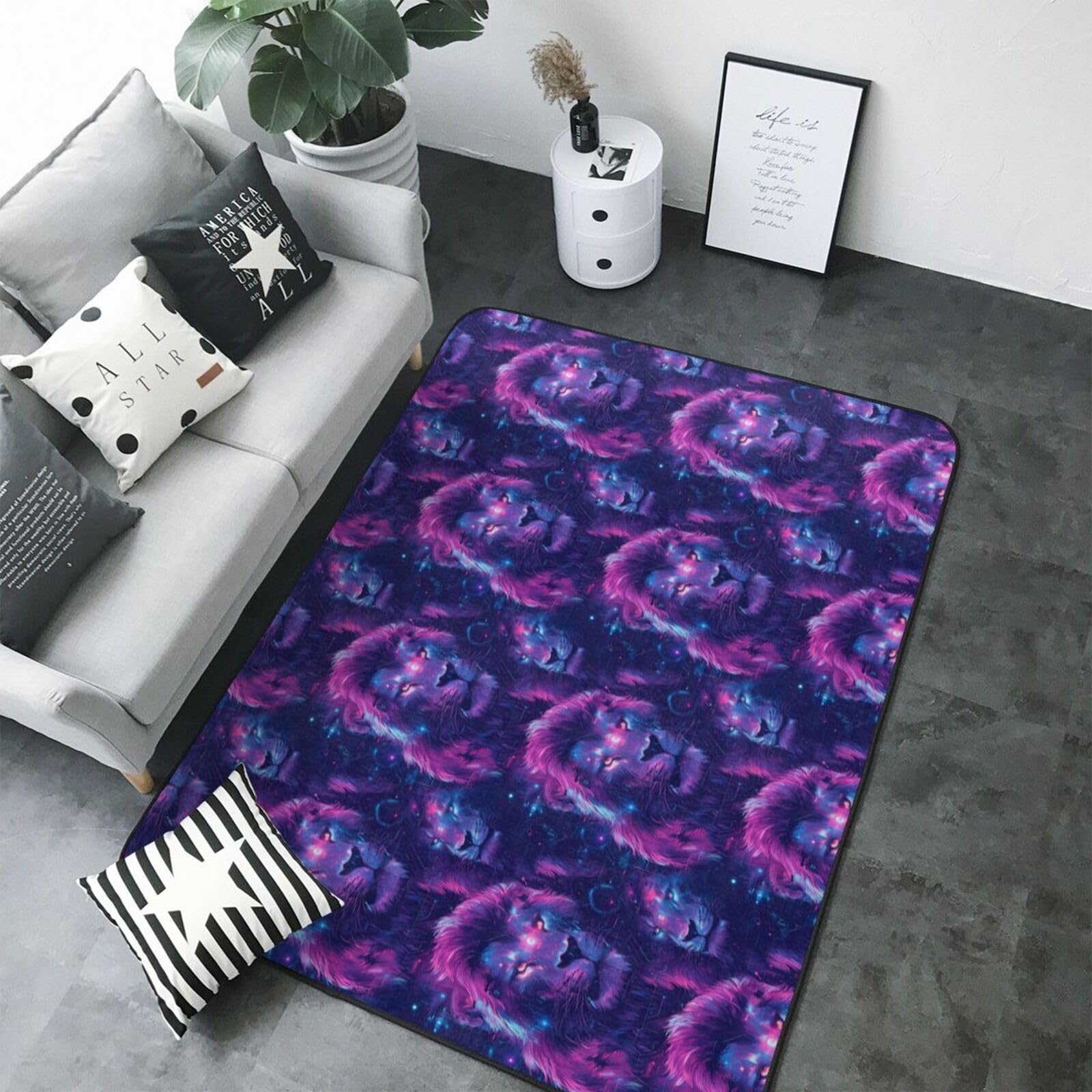 Tapis doux pour chambre à coucher cyber lion tapis antidérapant enfant