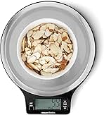 Amazon Basics Digital Kitchen Scale with LCD Display, Batteries Included, Weighs up to 11 pounds, Black and Stainless Steel