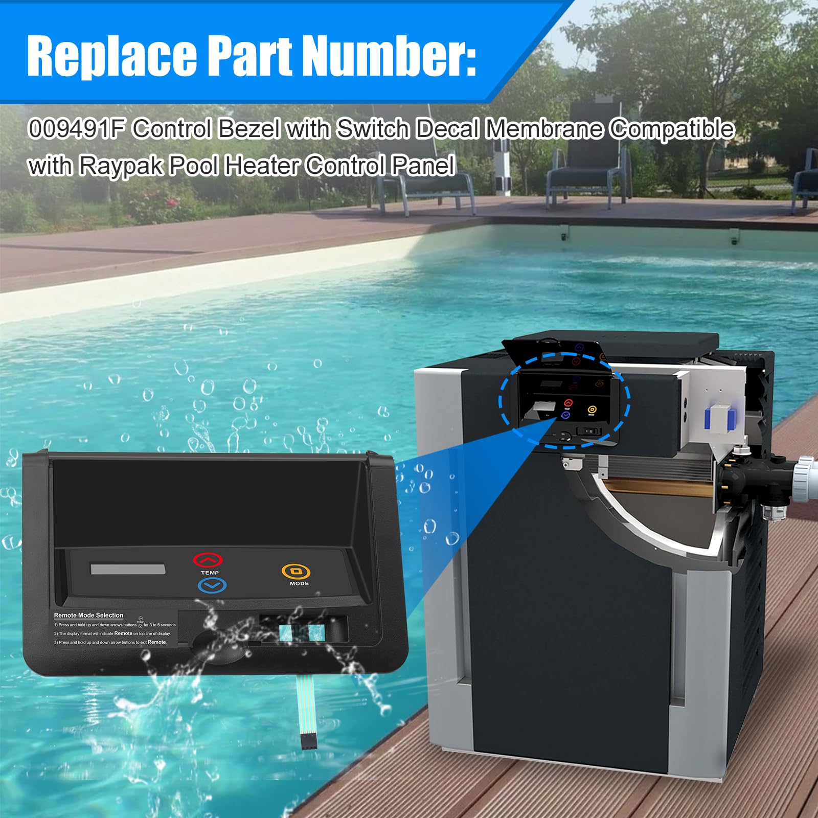 009491F - Piezas de calentador de piscina y spa 206A-408A-Kit