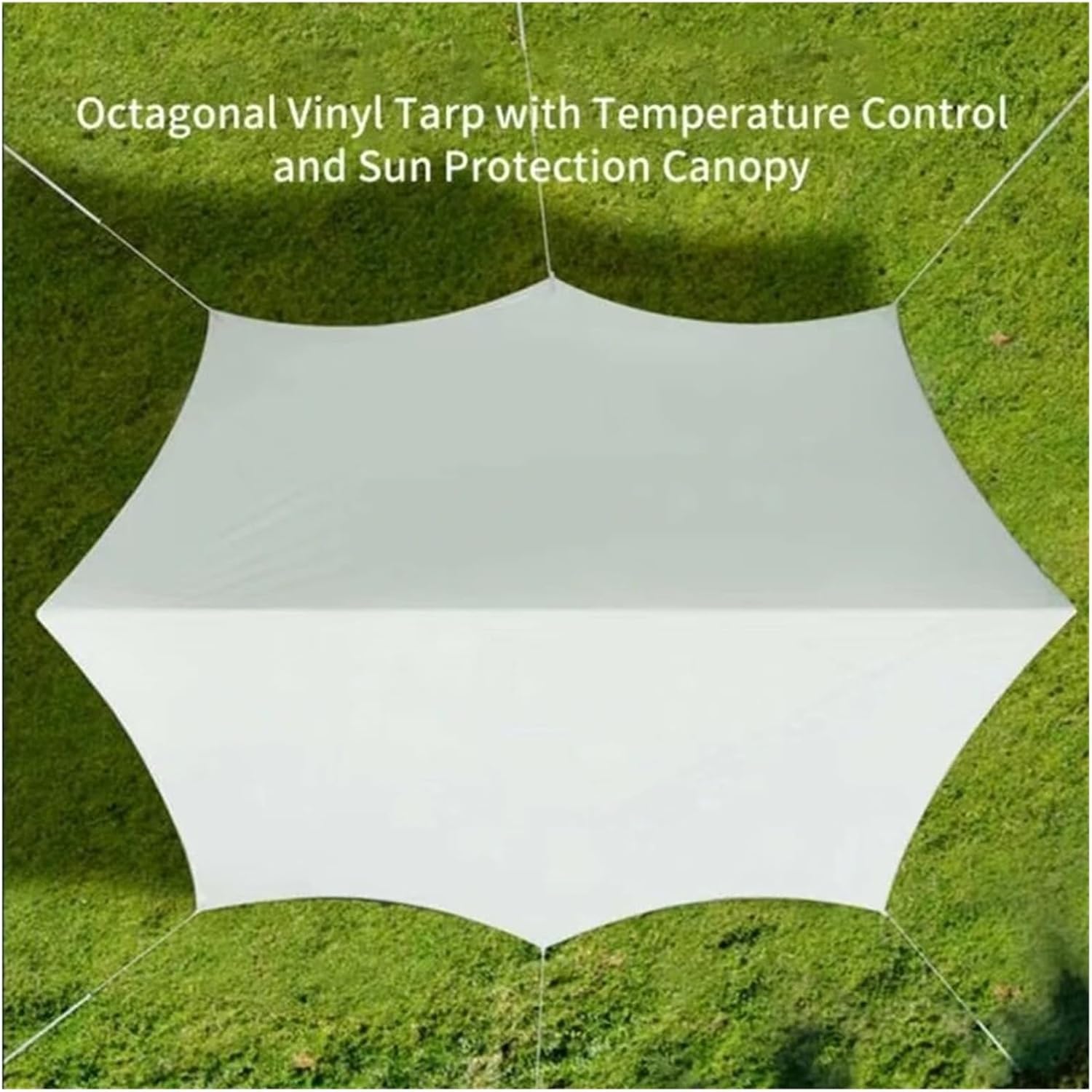 ブラックコーティングされた防水シートビニール防水アウトドアキャンプ用八角形フライシートバタフライシェイプ防水に対応(520X 440