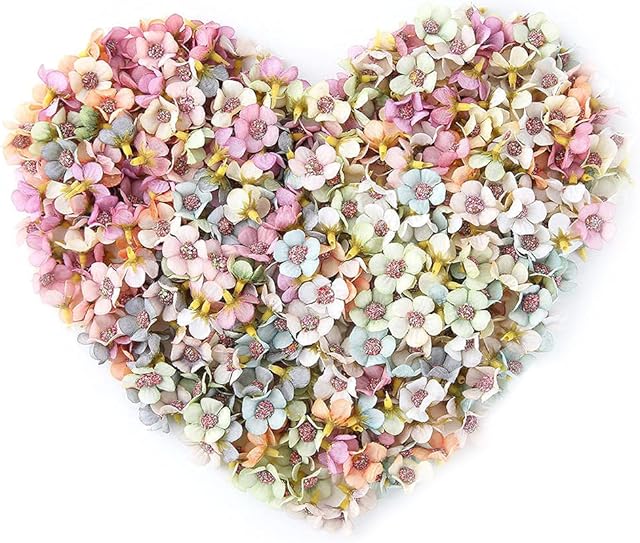 Fake flowers Artificial flowers outdoor Mini Daisy Silk roses Artificial rose Flower fake roses plastic flowers DIY Valentines Day Party Christmas Wedding Decoration Home Decor 100Pcs 2cm (Multicolor)