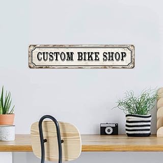 Farmhouse Wall Art Décor Wood Sign Plaque Custom Bike Shop Farmhouse Wall Art Wood Plaque Sign 4x18 Inch Oil Paint Eye-catching Wooden Hanging Signs Home Decor for Table Cottage